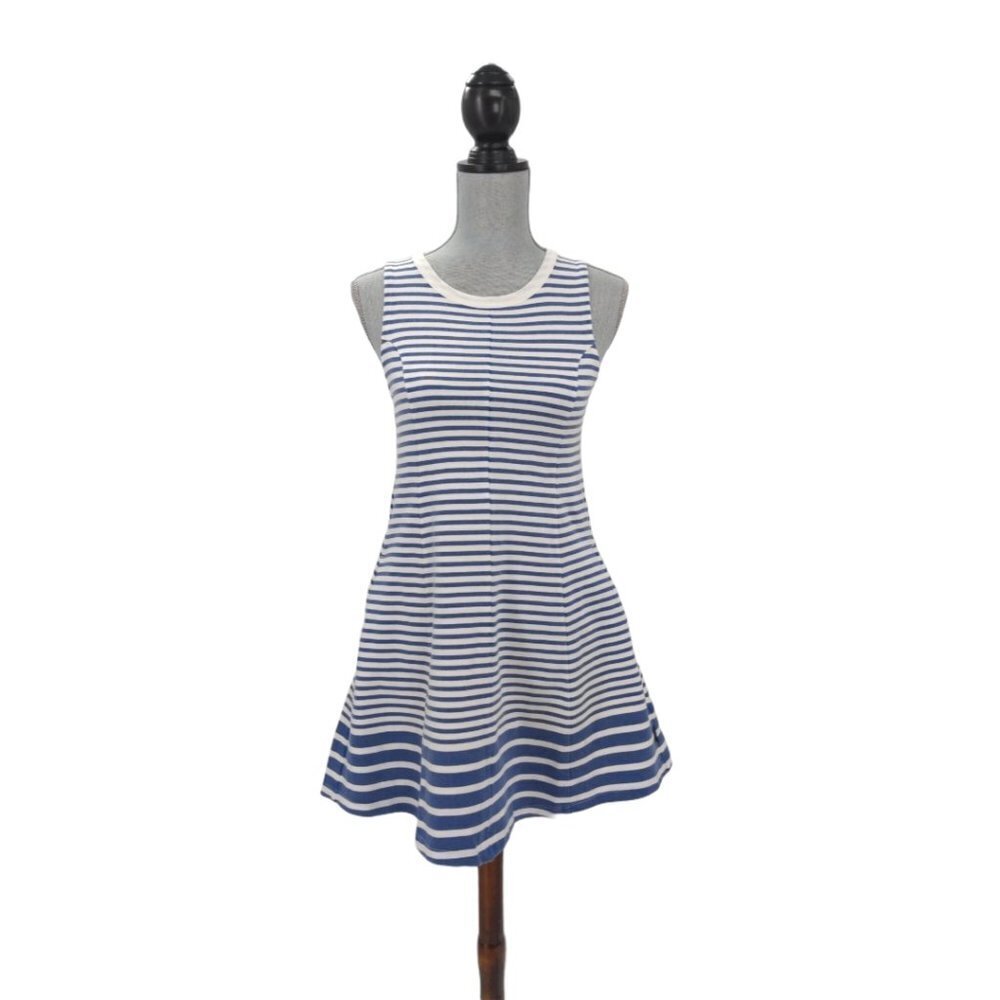 RVCA Skater Dress Womens XS Blue White Stripe Sleeveless New‎